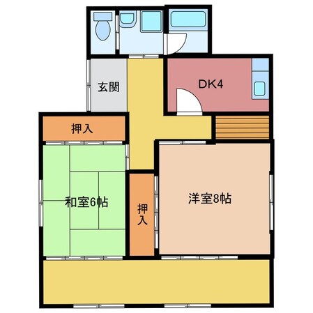 鵜方駅 徒歩35分 1階の物件間取画像